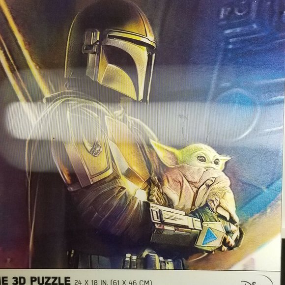 Star Wars the Mandalorian & Baby Yoda Prime 3D Puzzle 500 PC 24 x18 Disney NEW - Picture 2 of 4